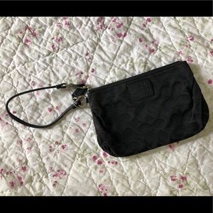 Coach Black Wristlet Signature Print